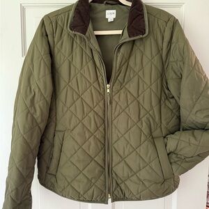 J. Crew Sage Green Quilted Utility Jacket